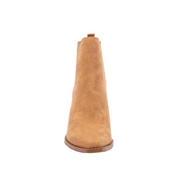 ⚡FINAL SALE! Camel Vegan Suede Western Ankle Boots - Picture 7 of 10